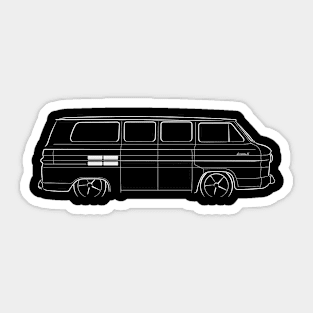 front/profile - Chevy Corvair Greenbrier Van - stencil, white Sticker